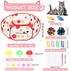 Cat Ball Pit for Cats, Include 226 Pcs Interactive Cat Toy for Indoor Kittens, Cat Enrichment Toys for Bored Indoor Cats Self Play Kitty Toys Bundle Pack Entertainment (Red)