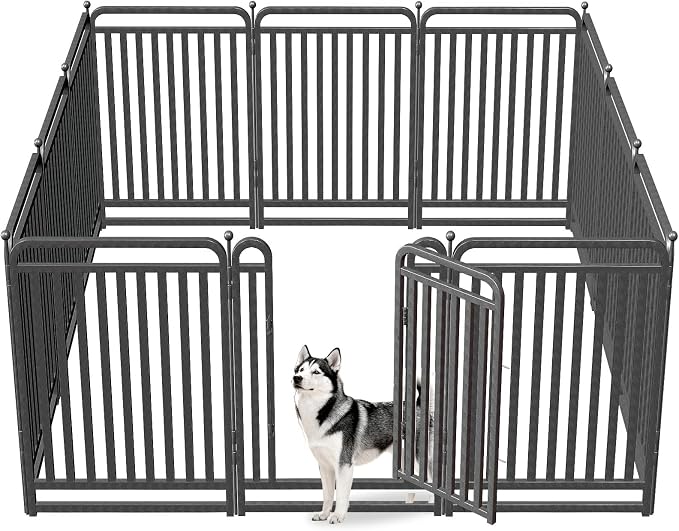 40 Inch Dog Playpen Outdoor, 12 Panels Puppy Playpen Heavy Duty Dog Play Pen Indoors, Rust Resistant Dog Pen for Large/Medium/Small Dogs, Dog Fence for RV Camping