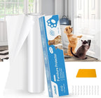 Door Protector from Dog Scratching, 197"x12" Anti Cat Scratch Furniture Protector, Single-Sided Sticky Thicken Vinyl Couch Protector from Cat Claws for Furniture Sofa Door Walls (30 Pins)