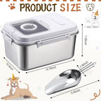 14-18 lb Stainless Steel Dog Food Storage Container | with Silicone Airtight Lid, Scoop, Easy to Clean Metal Pet Dog Cat Food Storage Container Keep Fresh