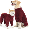 Dog Winter Coat, Warm Fleece Dog Jacket, Windproof Pullover Jumpsuit, Full Body Pajamas Onesie, Cold Weather Clothes for Medium Large Dog(3Xlarge,Red)