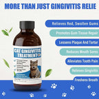 Cat Gingivitis Treatment Liquid 100ml - Cats Dental Care Clean Teeth & Gums, Eliminate Bad Breath, Natural Extracts Lessen Tartar & Plaque, Include 3 ml Dropper with Cap