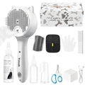 10Pcs Mist Spray Brush Kit for Cats & Dogs, Hair Health & Grooming Set | 100ml Waterless Shampoo, Cat Scratcher w/ Catnip, Nail Clippers, Toothbrush, Comb, Eye Ear Paw Dry Wipes & Gloves, Gift-Set