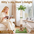 35" Tall Palm Tree Cat Scratching Post Vertical for Indoor Cats | Vertical Pole Post for Indoor Cat
