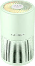 FULMINARE Air Purifiers for Home Bedroom H13 HEPA Air Filter | 360° Intake for Pet Hair, Smoke, Odors , 3 Speeds, Timer, 24dB, Small Mini Air Purifier with Night Light, Green