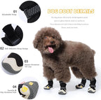 Dog Shoes for Medium Large Dogs Winter Dog Snow Boots Anti-Slip Dog Boots & Paw Protectors Warm Wool Snow Booties with Reflective for Hiking 4Pcs,Size 2