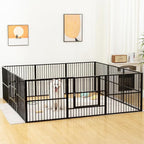 Dog Playpen 32" Height – Heavy Duty, Foldable | 25mm Steel Tubes, 40.8 lbs sturdy frame, rubber non-slip feet, indoor & outdoor, tool-free assembly, Small & Medium Dogs