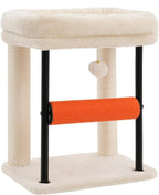 Hey-brother Cat Tree, Sturdy Tower with Sisal-Wrapped Columns, MPJ010SM | 18.9 Inches Cats Scratching Posts with Bed, Plush Toy Ball for Indoor Kittens, Beige