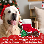 Hollypet Christmas Squeaky Hide and Seek Dog Toys for Small and Medium | Interactive Plush Stuffed Dog Squeak Toys for Small Medium Sized Dogs and Non-Aggressive Chewers, Puppy Teeth Clean Chew Toys