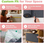 Catify Peel & Stick Cat Scratching Mat - Gray, L:39" | 39" x 15", Self-Adhesive Scratch Carpet, Furniture Protector for Couch, Sofa, Wall & Door, Indoor Kittens & Cats