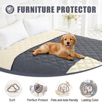 Smiry Waterproof Dog Bed Cover, Reversible Pet Blanket for Sofa Couch | Soft Washable Dog Blanket, Leakproof Couch Cover for Dogs Cats & Furniture Protection, 68x82, Dark Grey/Beige