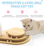 Made4Pets Tall Cat Scratching Post for Indoor Cats with Ball Track 32" | Interactive Tall Cat Scratching Post with Natural Sisal Rope, Rolling Ball Track and Extra Scratching Height, Modern Décor