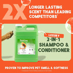 TropiClean 2-in-1 Dog Shampoo and Conditioner, Professional Dog Shampoo, Moisturizing Detangler, Puppy Safe, Made in USA, Papaya Scent, 2.5 Gallon