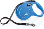 FLEXI® Classic Tape Retractable Dog Leash, Medium, 16 ft - Blue | German engineered, original flexi leash, durable quality for dogs up to 55 lbs, tangle-free, walking, reliable brake system