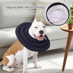 IDOMIK Dog Recovery Collar, Waterproof Soft Dog Cone After Surgery | Comfy Protective Elizabethan Collar Alternative for Dogs Cats, Adjustable Pet Neck Donut Cone Anti-Licking Wounds,Grey,3XL