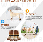 PUPTECK Anti Slip Dog Socks, Shoes with Grippers to Prevent Licking Hardwood Floors Traction, Rubber Boots & Paw Protectors for Small Medium Large Dogs Cold/Hot Pavement, Senior Dogs Booties Khaki