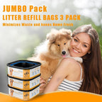 42FT Jumbo Square Refills Disposal Bags Refill Compatible with Pe.t Dogs Gen.ie Dog Waste Disposal System Pails, Up to 6 months of Supply,Ultimate Odor Control Dog Poop Bags, 4 Pack