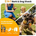 2 in 1 Dog Bark and Shock Collar - 4500FT Anti Bark Dog Training Collar with Remote, 3 Training Modes (Tone, Vibration, Safe Shock), IP67 Waterproof, Portable Training Collar for 5-120lbs Dogs