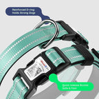 Airtag Dog Collar, Reflective Ultra-Durable Nylon Padded with QR Buckle & IP68 Waterproof Air Tag Holder Compatible for Apple AirTag, Comfortable for Small Medium Large Dogs (Green,XL)