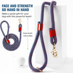 Nylon Rope Dog Leash, Purple, 5 FT - 3/5" | Reflective, Handmade Braided, Heavy Duty, For Medium Large Dogs