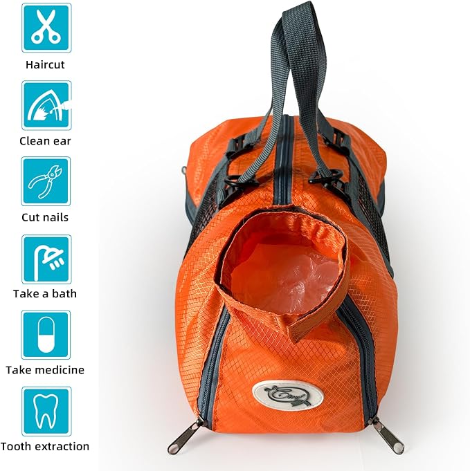 Cinf Cat Restraint Grooming Bag, Anti-Scratch Tool for Nail Trimming | Safe grooming restraint bag controls cat movement for bathing, nail trimming, injections and veterinary examinations