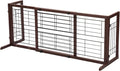 Coziwow 38-67" Dog Gate Indoor, Free Standing Pet Gate for Doorways Extra Wide, Wooden Fence Puppy Safety Gates for The House, Stairs, Hallway, No Drilling Required,Brown