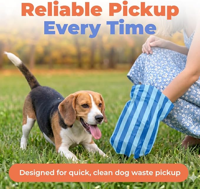Best Pet Supplies Poop Bags for Dogs - Blue Strips, 150 Count | Scented, Leak-proof, Easy-Tear perforations, 15 Thick Bags per roll, Outdoor Walking & Travel, Fits Standard Holders