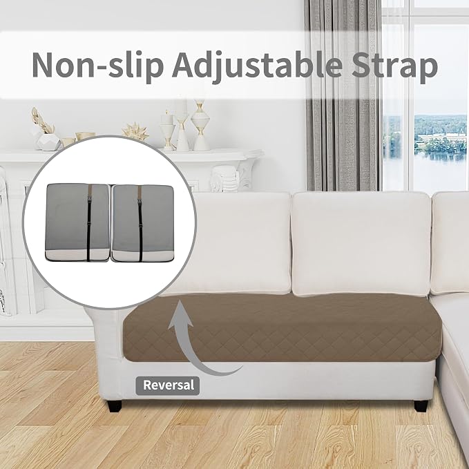 Easy-Going Sectional Couch Covers for Dogs L Shape Sofa Cover Reversible Sofa Slipcover Chaise Lounge Cover Furniture Protector Cover for Pets Dog Cat (30 x 50 inches, Camel/Ivory) | Camel/Ivory, Soft Sofa Slipcover For Dogs, Fits Left/Right Chaise Lou...