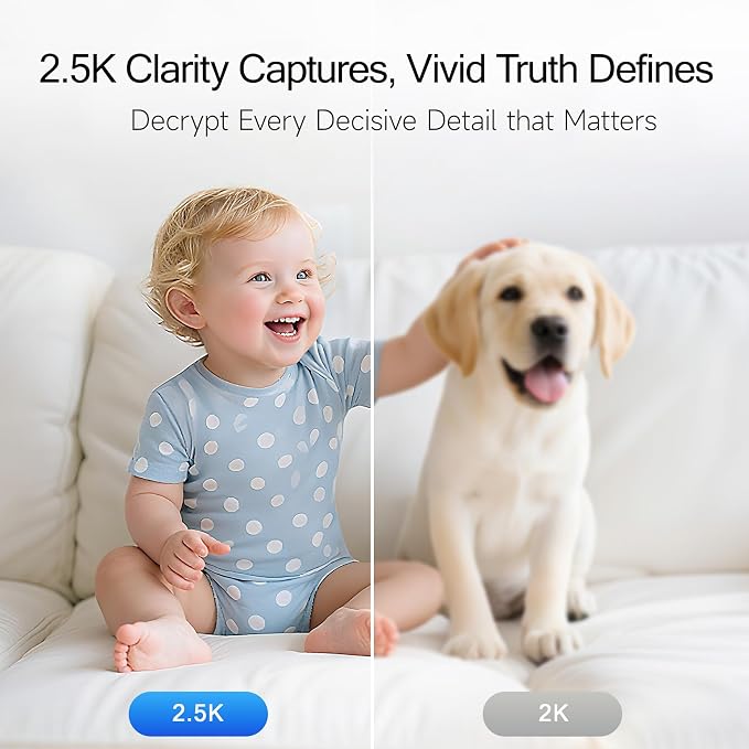 2.5K Indoor Security Camera 4pack, Free AI Person/Pet/Cry Detection, 4MP Baby/Dog/Cat/Pet Camera with Phone App, Pan Tilt WiFi, Night Vision, Full Duplex Audio for Home Security