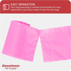 Downtown Pet Supply Poop Bags for Dogs with Dispenser, 220 Count - Leak-Proof Dog Waste Bags and Bone-Shaped Dog Poop Bags Holder for Leash - Pink, 12.5" x 8.5"