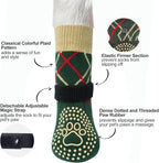 BEAUTYZOO 6PCS Dog Socks to Prevent Licking Paws, Anti Slip Dog Shoes for Hot Pavement Hardwood Floors, Traction Control Toe Grips Boots & Paw Protectors for Small Medium Large Senior Dogs, Green SM