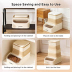 ZOMISIA 30-40lbs First-in, First-out Collapsible Dog Food Storage Container | FIFO System Easy Dispense Base for Freshness, Cat Food Storage Containers with Transparent Lid and Scoop