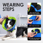 AOFITEE Cones for Dogs, Soft Dog Cone Collar to Stop Licking, Adjustable Dog Cones Alternative After Surgery for Large Dogs, Pet Cone for Wound Protection with Hook & Loop Closure(Bluegreen,Large)