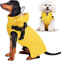 SlowTon Dog Raincoat Waterproof - Dog Rain Jacket with Harness and Hood Lightweight, Reflective Dogs Rain Coat for Large Medium Small Dogs Girl Boy Puppy Poncho Pet Clothes (Yellows)