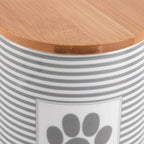 Bone Dry Paw & Patch Ceramic Pet Collection, Treat Canister, 4x6.5, Gray