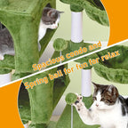 Cat Tree Tower Condo Pet Activity Center Sisal Scratching Post Furniture | KIYUMI Multi-Level Cat Tree Furniture for Indoor with double Hammocks Perch and Kitten Ball Toys
