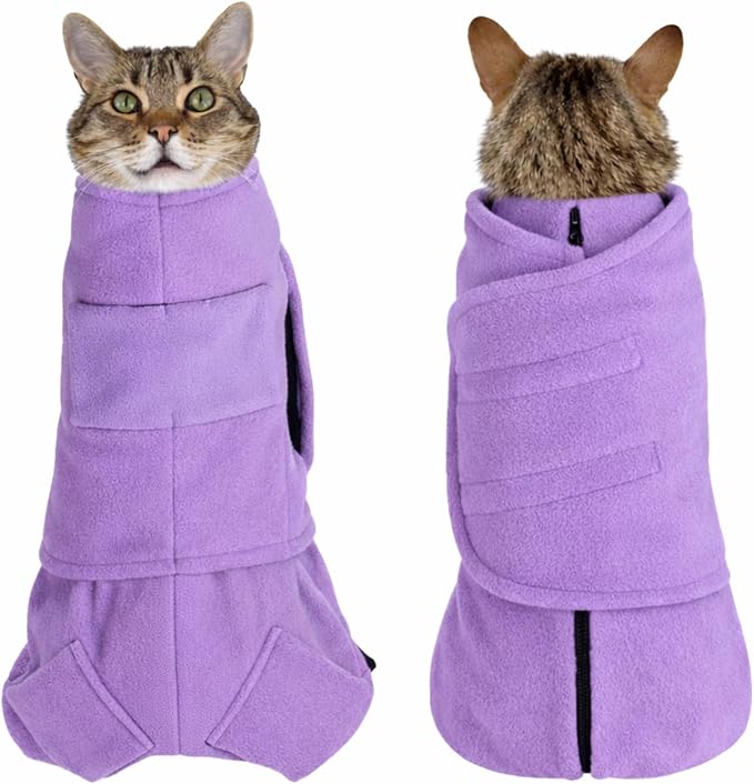 Calm & Cozy® Cat Swaddle Wrap for Nail Trimming (Lavender, Small) | Patented Access Points, Nail Trimming, Grooming, Medication, Vet Visits
