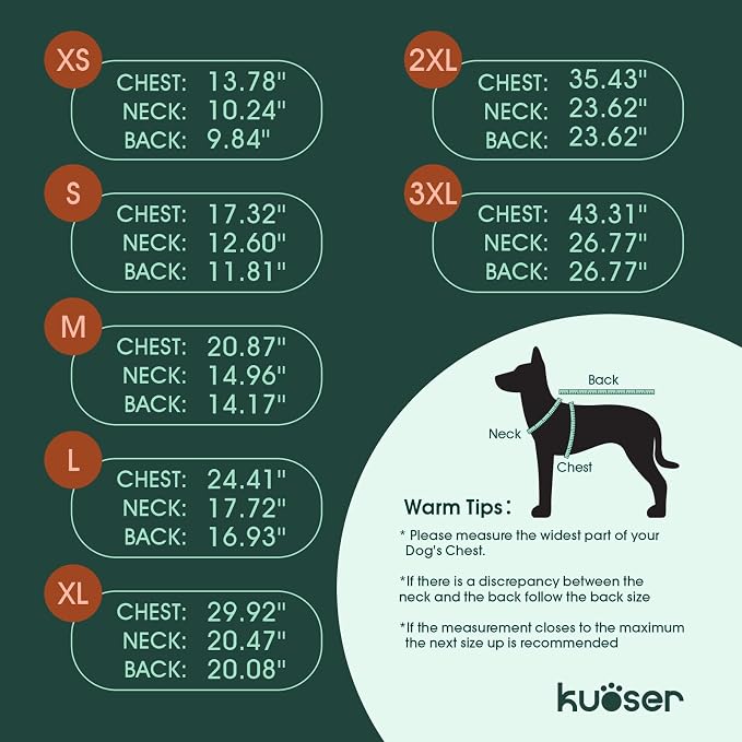 Kouser Waterproof Full-Body Coverage Dog Raincoat, Black 3XL | Dog Raincoat with Reflective Stripes, Adjustable Dog Rain Jacket with Leash D-Ring, Hooded Poncho for Small Medium Large Dogs