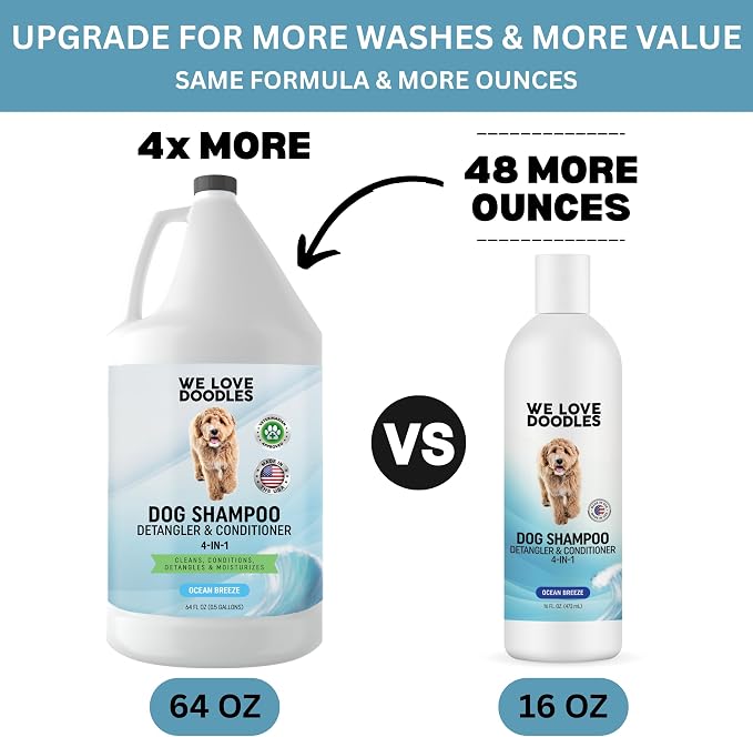 Dog Shampoo Half Gallon, Cleans, Conditions & Detangles, Ocean Breeze, 64OZ