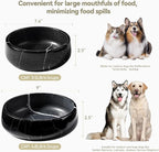 Karibiber Natural Marble Dog Bowl, 5lbs Non Slip Dog Food Bowl, Non Spill Weighted Water Bowls for Large Dogs, Durable Big Dogs Dish, Puppy Pet Bowls, Easy to Clean, Holds 6.5 Cups(Spain Black)