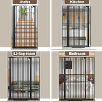 Fairy Baby 51.1" Extra Tall Pet Gate 29.5"-32.6" Wide Dog Gate for Doorways | Adjustable Auto Close Tall Cat Gate, Pressure Mounted Baby Safety Gates, 1.37" Narrow Bar Spacing Metal Gate Indoor, Black