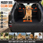 SUV Cargo Liner for Dogs,Waterproof Dog Trunk Cover with Bumper Flap | Material: Waterproof PU Leather | Protection: 12.60" Side Flaps & 17.72" Bumper Flap | Fit: Most SUVs | Non-Slip Design