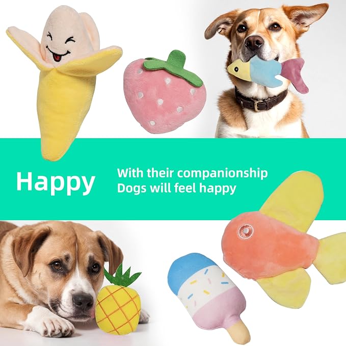 19 Pack Puppy Squeaky Dog Toys Set Plush Puppies,Cute Chew Pets Dog Toy with Squeakers for Small Dogs Playtime