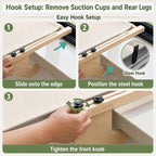 Extra Wide Cat Window Perch, 3-in-1 & Cordless with Solid Wood Frame | 40 lb Tested, 20.1 x 25.2 in Extra-Wide Frame, Heavy-Duty Suction Cups, Reinforced Steel Hooks, Converts to Floor Bed