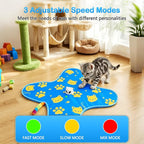 Interactive Cat Toys for Indoor Cats, Rechargeable Hide & Seek Toy | Touch Activated, 3 Speed Modes, Realistic Bird Chirps, 10-Min Auto Shutoff, Hidden Feather Wand for Bored Adult Cats, Blue