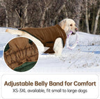 Lelepet Reversible Dog Coat Windproof Dog Jacket Lightweight Puffer Vest | Puppy Winter Jacket Warm Cold Weather Coat for Dogs Adjustbale Hook & Loop Pet Apparel with Leash Hole, Chihuahua, Brown, XS