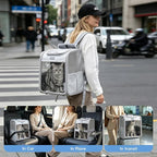 Cawypety Cat Carrier Backpack,Cat Carrier with Window Blind，Cat Backpack for Small Cats Dogs, Safety Straps, Collapsible, Breathability,Designed for Travel, Hiking, Outdoor,Car
