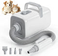 NEWBULIG Dog Hair Dryer, Dog Blow Dryer with Heater, White | 1550W High Velocity Pet Blow Dryer with Heater, Speed Temperature Adjustable Dog Blower Grooming with 4 Nozzles