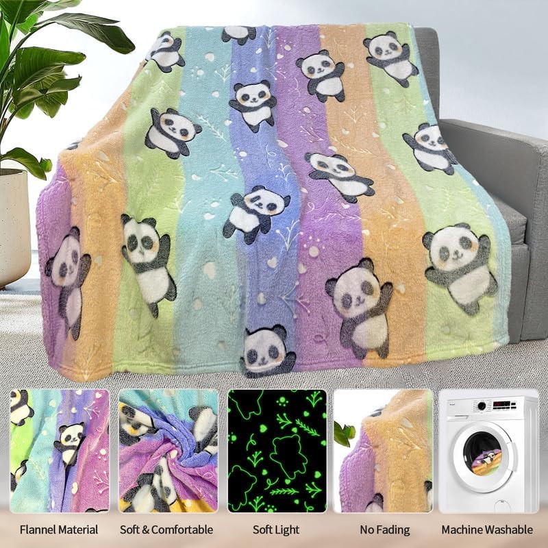 Panda Gifts for Kids: Soft Fleece Blankets & Throws, Personalized, 50"x60", Birthday Gifts for Girls & Boys - Image 4
