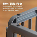 IRIS USA 8-Panel Dog Playpen, Pet Enclosure, Dark Gray | Pet Containment, Configurable Layout, Flexible Boundary, Multi-Shape Setup, Stable Non-Tip Base, Tool-Free Assembly